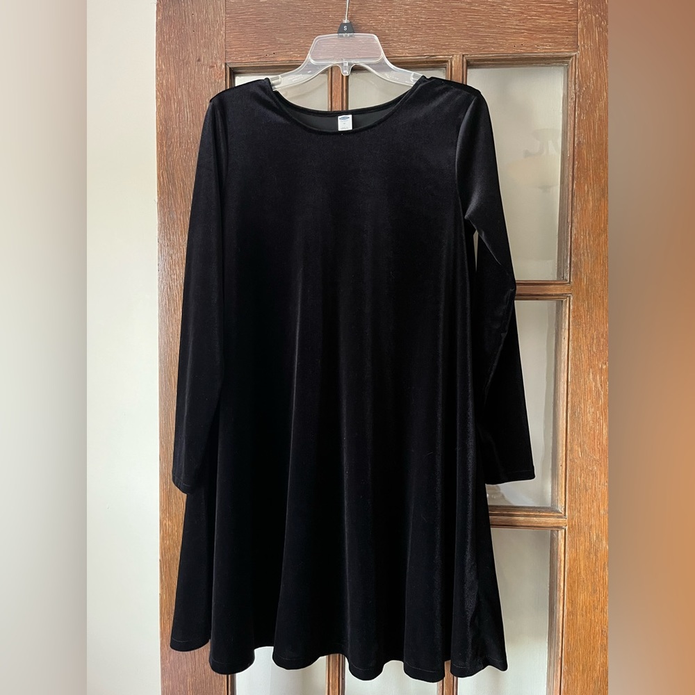 Old Navy Black Velvet Swing Dress